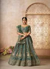 Kf 61 Green Bridal Net And Tissue Bridal Lehenga Wholesale Price In Surat

